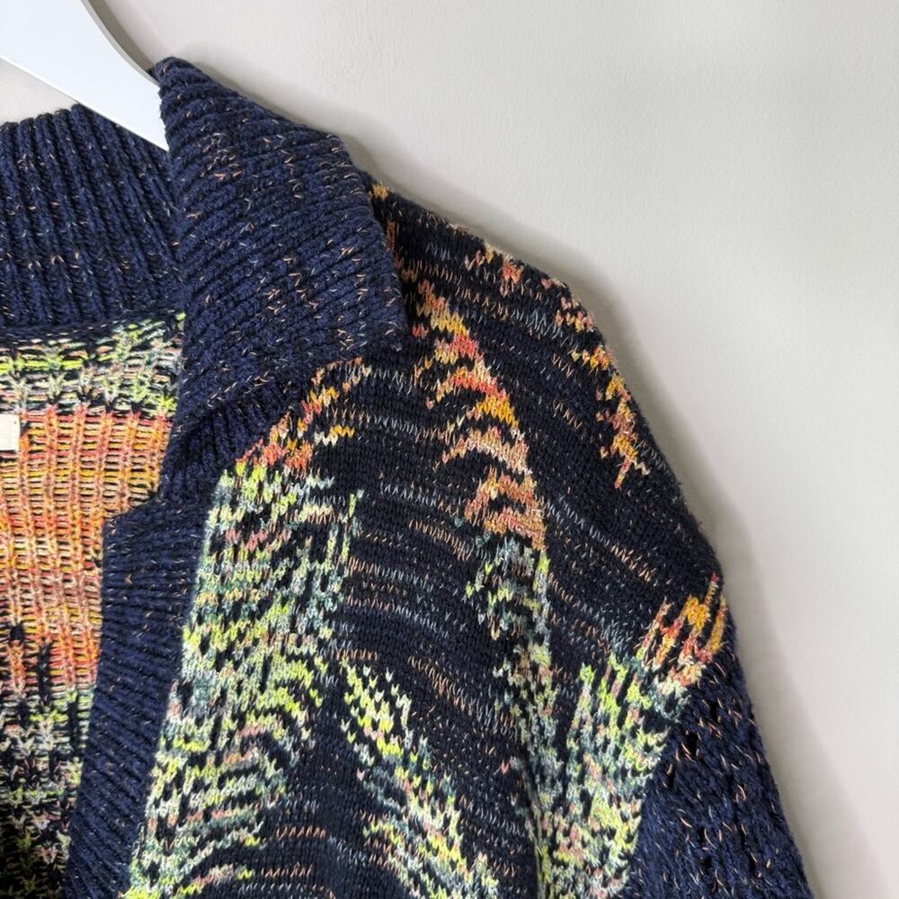 Anthropologie Pilcro | Polo Camp Sweater Palm Print Short Sleeve Size XS/S - Picture 3 of 9
